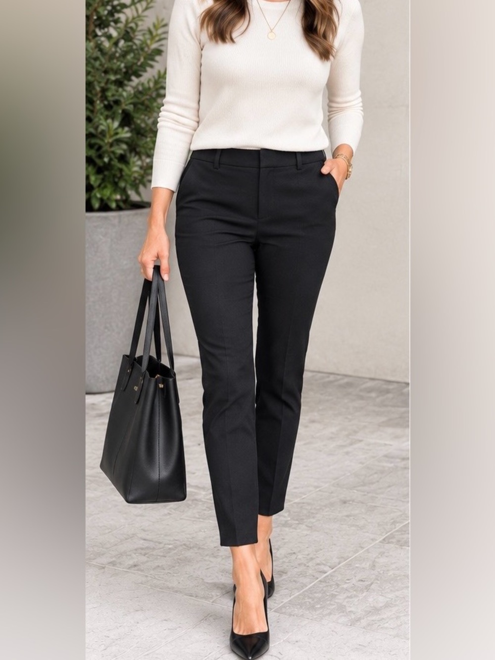 LOFT petites Black Marisa skinny Pants 4P
